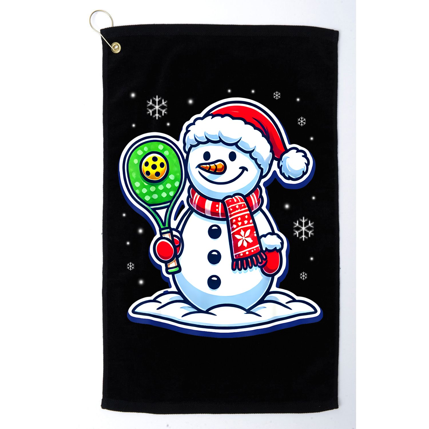Funny Christmas Pickleball Snowman Pickleball Player Xmas Gift Golf Towel