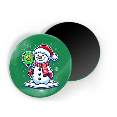 Funny Christmas Pickleball Snowman Pickleball Player Xmas Gift Magnet