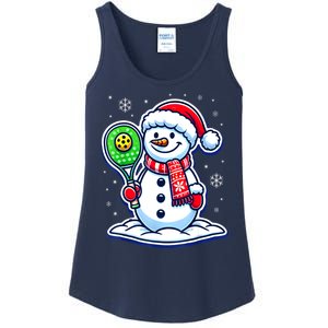 Funny Christmas Pickleball Snowman Pickleball Player Xmas Gift Ladies Essential Tank