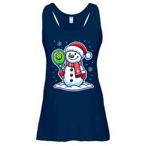 Funny Christmas Pickleball Snowman Pickleball Player Xmas Gift Ladies Essential Flowy Tank