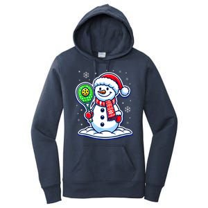 Funny Christmas Pickleball Snowman Pickleball Player Xmas Gift Women's Pullover Hoodie