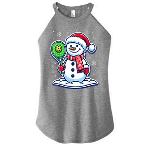 Funny Christmas Pickleball Snowman Pickleball Player Xmas Gift Women's Perfect Tri Rocker Tank