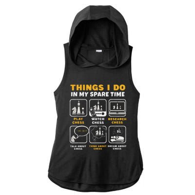 Funny Chess Player Things I Do In My Spare Time Ladies PosiCharge Tri-Blend Wicking Draft Hoodie Tank