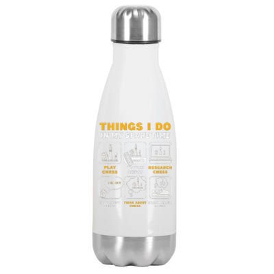 Funny Chess Player Things I Do In My Spare Time Stainless Steel Insulated Water Bottle