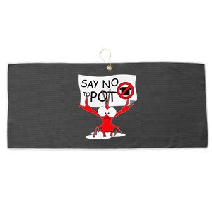 Funny Crawfish Pun Say No To Pot Lobster Festival Large Microfiber Waffle Golf Towel