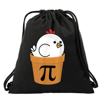 Funny Chicken Pot Pi Shirt Day Pie Math Lover Geek Gift 3.14 Drawstring Bag