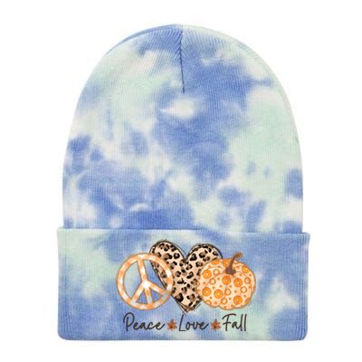 Funny Cute Peace Love Fall Autumn Lover Pumpkins Halloween Thanksgiving Tie Dye 12in Knit Beanie