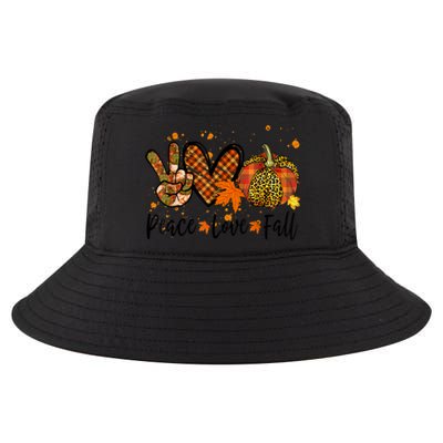 Funny Cute Peace Love Fall Pumpkin Autumn Happy Fall Thanksgiving Cool Comfort Performance Bucket Hat