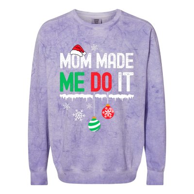 Family Christmas Pajamas Matching Mom Made Me Do It Colorblast Crewneck Sweatshirt