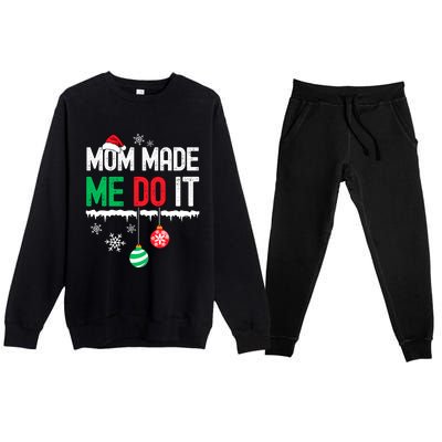 Family Christmas Pajamas Matching Mom Made Me Do It Premium Crewneck Sweatsuit Set