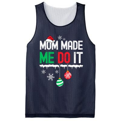 Family Christmas Pajamas Matching Mom Made Me Do It Mesh Reversible Basketball Jersey Tank