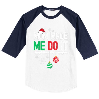 Family Christmas Pajamas Matching Mom Made Me Do It Baseball Sleeve Shirt