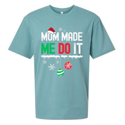 Family Christmas Pajamas Matching Mom Made Me Do It Sueded Cloud Jersey T-Shirt