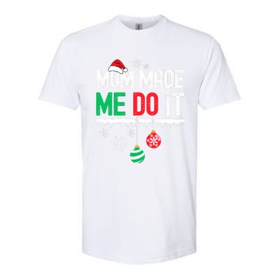 Family Christmas Pajamas Matching Mom Made Me Do It Softstyle CVC T-Shirt