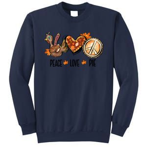 Funny Cute Peace Love Pie Fall Season Autumn Thanksgiving Turkey Sweatshirt