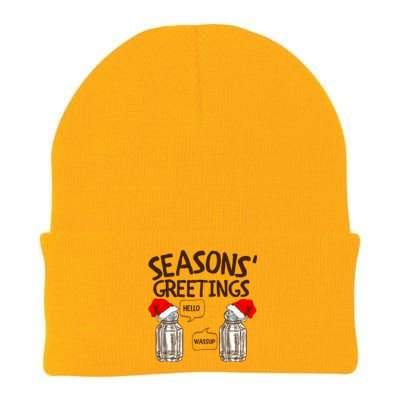 Funny Christmas Pun Gift Seasons Greetings Gift Knit Cap Winter Beanie