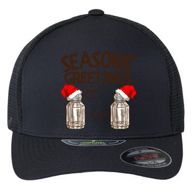 Funny Christmas Pun Gift Seasons Greetings Gift Flexfit Unipanel Trucker Cap