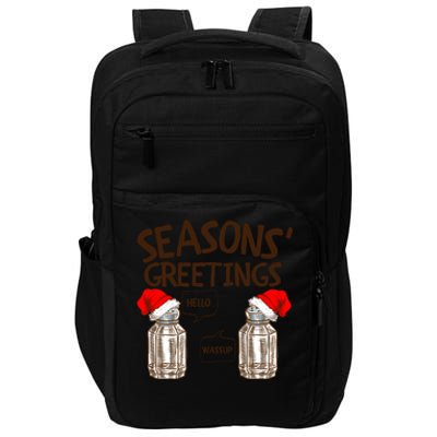 Funny Christmas Pun Gift Seasons Greetings Gift Impact Tech Backpack