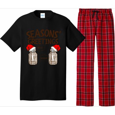 Funny Christmas Pun Gift Seasons Greetings Gift Pajama Set