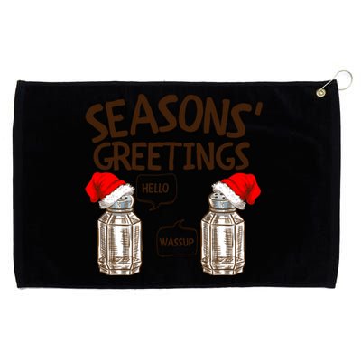 Funny Christmas Pun Gift Seasons Greetings Gift Grommeted Golf Towel