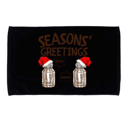 Funny Christmas Pun Gift Seasons Greetings Gift Microfiber Hand Towel