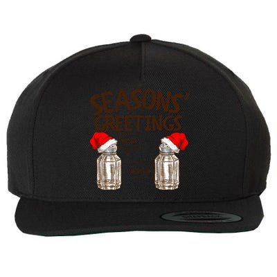 Funny Christmas Pun Gift Seasons Greetings Gift Wool Snapback Cap