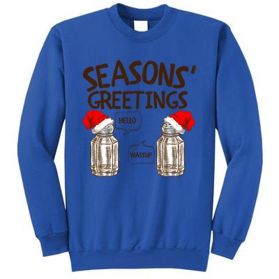 Funny Christmas Pun Gift Seasons Greetings Gift Sweatshirt