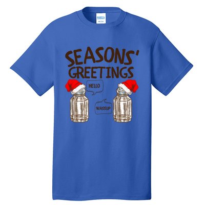 Funny Christmas Pun Gift Seasons Greetings Gift Tall T-Shirt