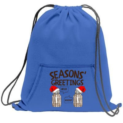 Funny Christmas Pun Gift Seasons Greetings Gift Sweatshirt Cinch Pack Bag