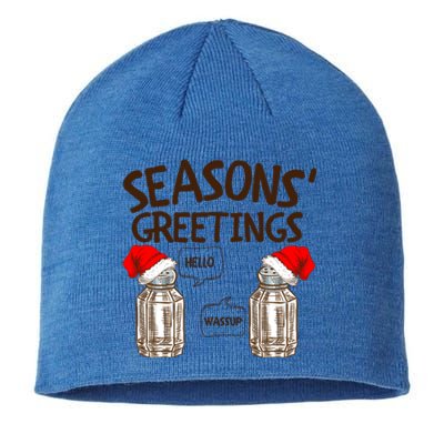 Funny Christmas Pun Gift Seasons Greetings Gift Sustainable Beanie