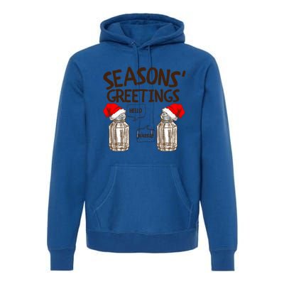 Funny Christmas Pun Gift Seasons Greetings Gift Premium Hoodie