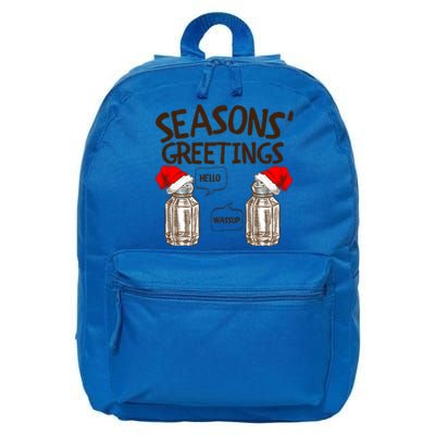 Funny Christmas Pun Gift Seasons Greetings Gift 16 in Basic Backpack