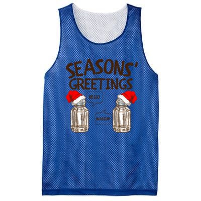 Funny Christmas Pun Gift Seasons Greetings Gift Mesh Reversible Basketball Jersey Tank