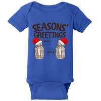 Funny Christmas Pun Gift Seasons Greetings Gift Baby Bodysuit