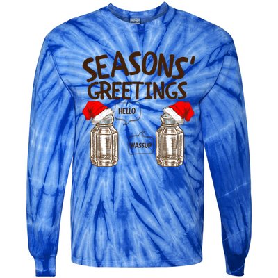 Funny Christmas Pun Gift Seasons Greetings Gift Tie-Dye Long Sleeve Shirt