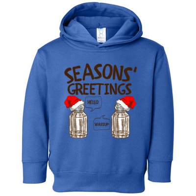 Funny Christmas Pun Gift Seasons Greetings Gift Toddler Hoodie