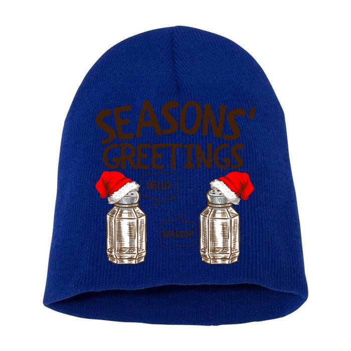 Funny Christmas Pun Gift Seasons Greetings Gift Short Acrylic Beanie