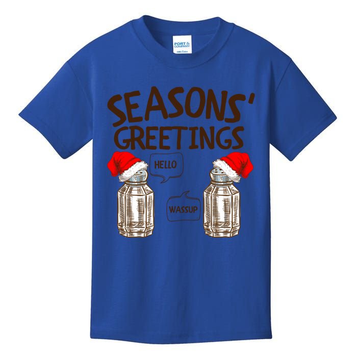 Funny Christmas Pun Gift Seasons Greetings Gift Kids T-Shirt