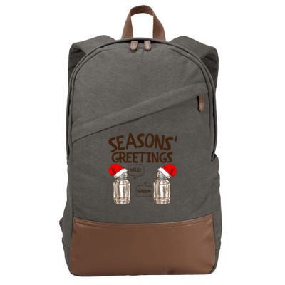 Funny Christmas Pun Gift Seasons Greetings Gift Cotton Canvas Backpack