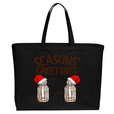 Funny Christmas Pun Gift Seasons Greetings Gift Cotton Canvas Jumbo Tote