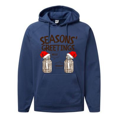 Funny Christmas Pun Gift Seasons Greetings Gift Performance Fleece Hoodie