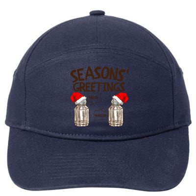 Funny Christmas Pun Gift Seasons Greetings Gift 7-Panel Snapback Hat