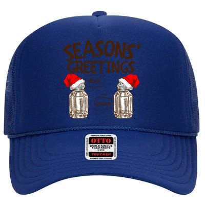 Funny Christmas Pun Gift Seasons Greetings Gift High Crown Mesh Back Trucker Hat