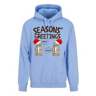 Funny Christmas Pun Gift Seasons Greetings Gift Unisex Surf Hoodie