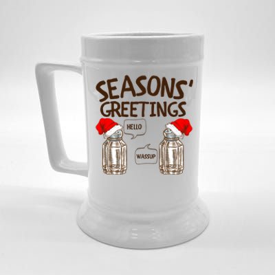 Funny Christmas Pun Gift Seasons Greetings Gift Beer Stein