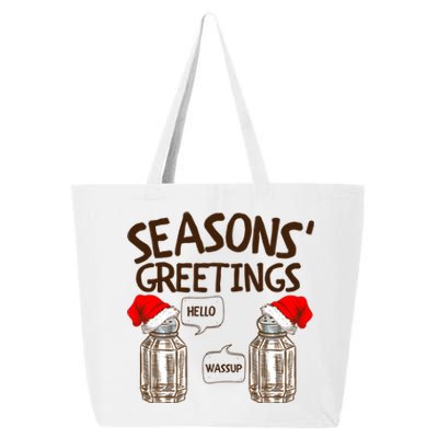 Funny Christmas Pun Gift Seasons Greetings Gift 25L Jumbo Tote