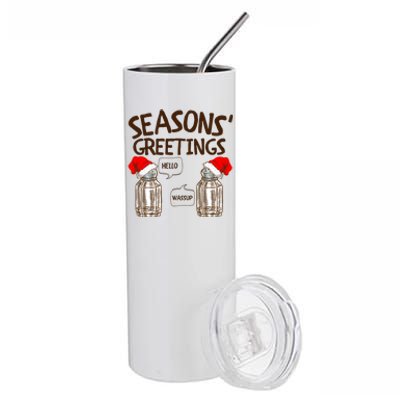 Funny Christmas Pun Gift Seasons Greetings Gift Stainless Steel Tumbler