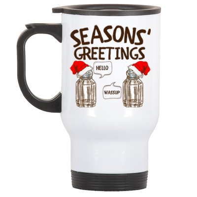 Funny Christmas Pun Gift Seasons Greetings Gift Stainless Steel Travel Mug