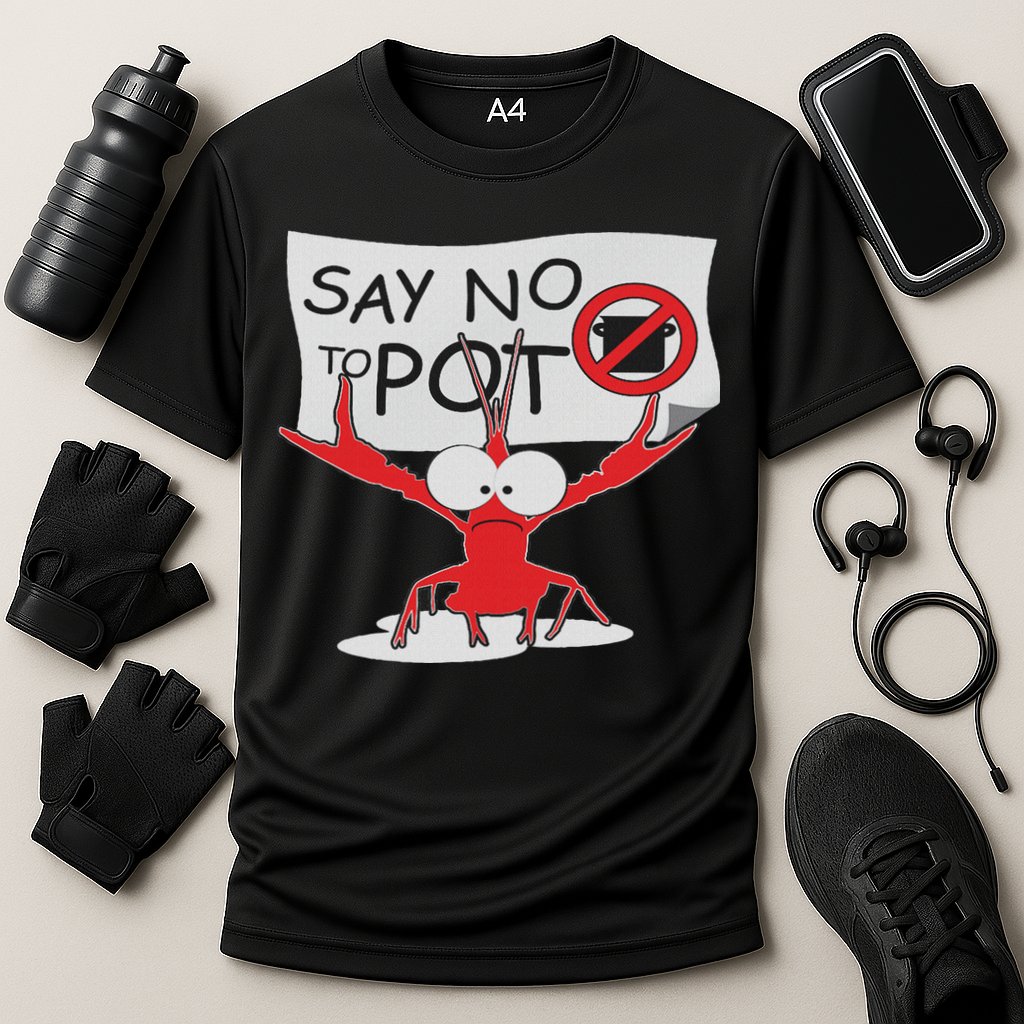 Funny Crawfish Pun Say No To Pot, Lobster Festival Cooling Performance Crew T-Shirt