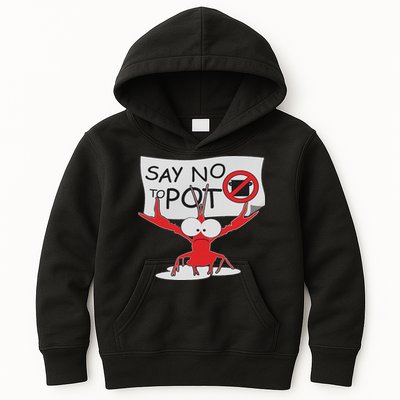 Funny Crawfish Pun Say No To Pot, Lobster Festival Kids Hoodie